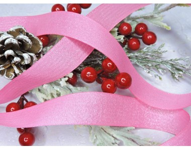 Репсовая лента 25 мм с люрексом, цв. розовый - 1 м.