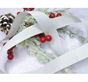 Репсовая лента 25 мм с люрексом, цв. бежевый  - 1 м.