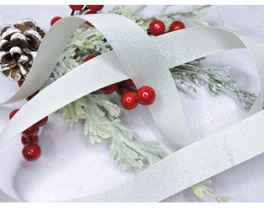 Репсовая лента 25 мм с люрексом, цв. бежевый  - 1 м.