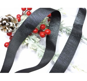 Репсовая лента 25 мм с люрексом, цв. черный - 1 м.