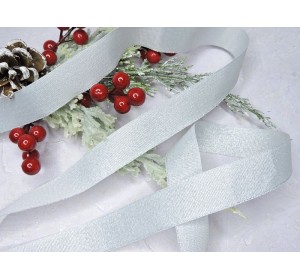 Репсовая лента 25 мм с люрексом, цв. белый - 1 м.