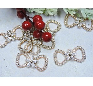 Флоризель пластик 43*23 мм "Бантик", цв. золото - 1 шт. 