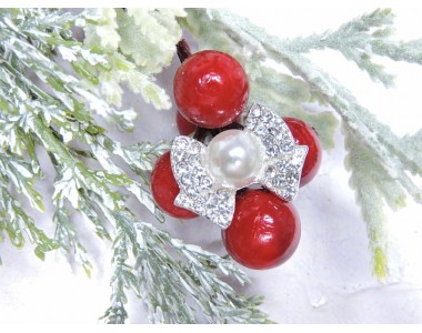 Флоризель металл 18*25 мм "Бантик", цв. серебро-белый - 1 шт.