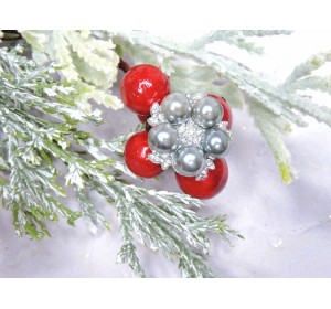 Флоризель металл 22 мм "Цветок", цв. серый - 1 шт.