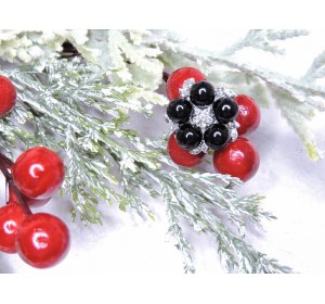 Флоризель металл 22 мм "Цветок", цв. черный - 1 шт.