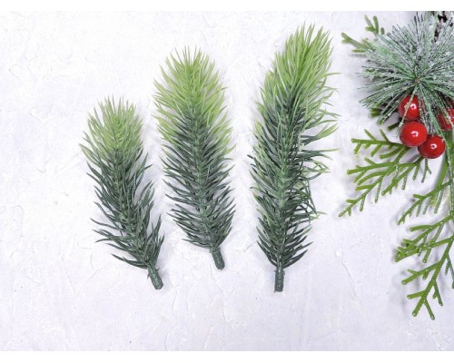 Ветки ели декоративные, цв. св. зеленый-зеленый - 1 шт.