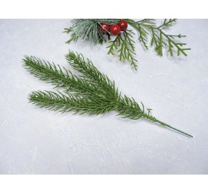 Ветка ели декоративная 22 см, цв. темно-зеленый - 1 шт.