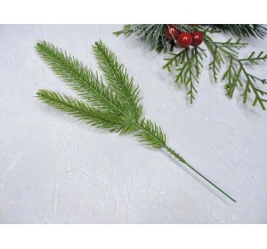 Ветка ели декоративная 22 см, цв. светло-зеленый - 1 шт.
