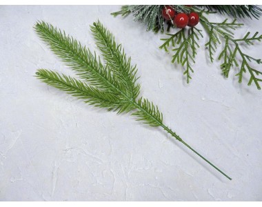 Ветка ели декоративная 22 см, цв. светло-зеленый - 1 шт.