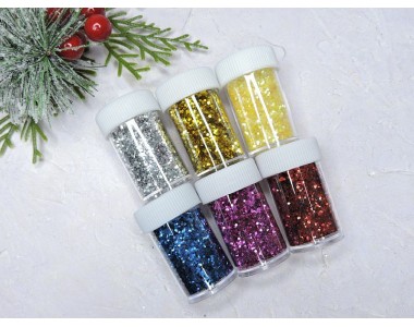 Глиттер/блестки крупные - 1 баночка.