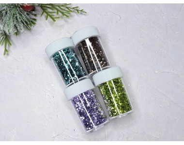 Глиттер/блестки крупные - 1 баночка.