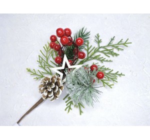 Ветка для декора новогодняя 32 см - 1 шт.