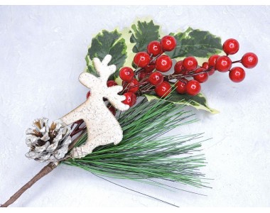 Ветка для декора новогодняя 41 см - 1 шт.