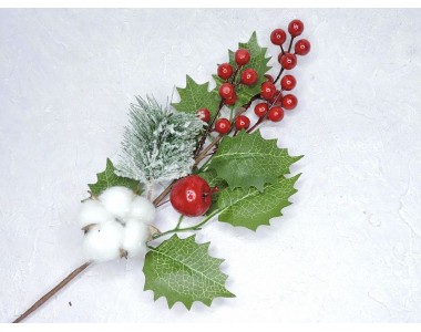 Ветка для декора новогодняя 38 см - 1 шт.