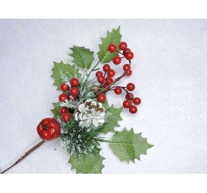 Ветка для декора новогодняя 38 см - 1 шт.