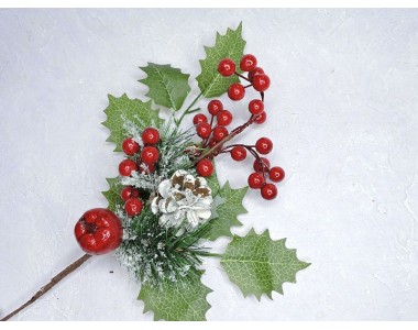 Ветка для декора новогодняя 38 см - 1 шт.