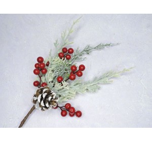 Ветка для декора новогодняя 38 см - 1 шт.
