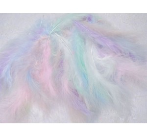 Перья 10-17 см, цв. нежный микс 100 шт - 1 уп.