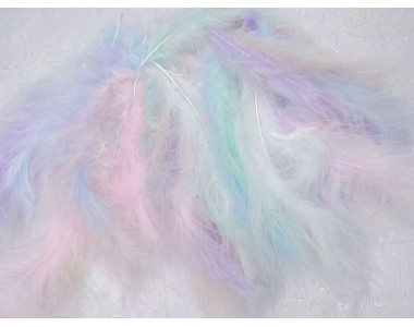 Перья 10-17 см, цв. нежный микс 100 шт - 1 уп.