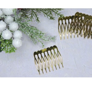 Гребень металлический 5 см , цв. золото - 1 шт.