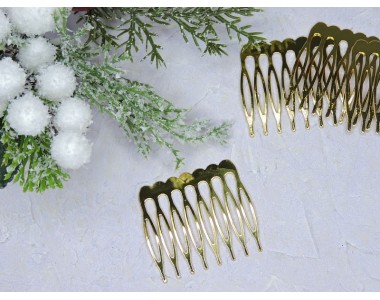 Гребень металлический 5 см , цв. золото - 1 шт.