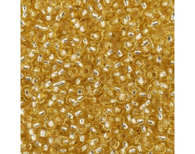 (08286) 331-19001-10/0 Бисер прозрачный цв. с серебр.центром 10/0, круг.отв., 20гр Preciosa