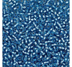 (08236) 331-19001-10/0 Бисер прозрачный цветной с серебр. центром 10/0, круг.отв., 20гр Preciosa