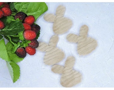 Патч меховой "Зайчик" темный - 1 шт.