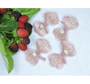 Патч тканевый "Бантик" 6*3,6 см, цв. розовый - 1 шт.