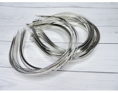 Ободок металл 5мм,  цв. серебро - 1 шт.