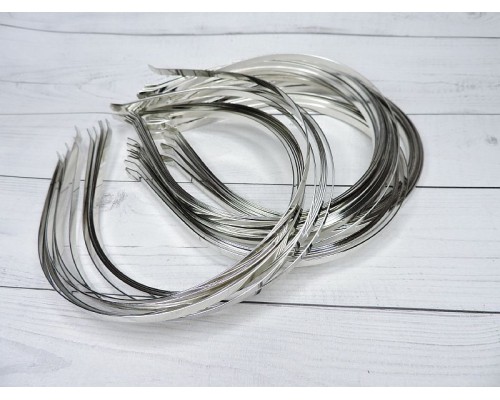 Ободок металл 5мм,  цв. серебро - 1 шт.