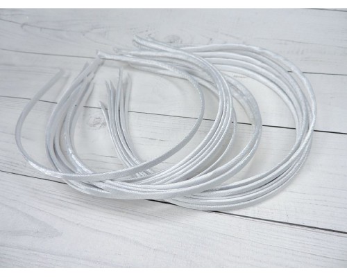 Ободок металл+атлас 0.5 см, цв. айвори - 1 шт.