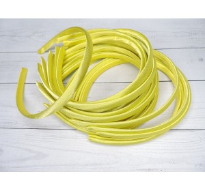 Ободок пластиковый в ткани 1 см, цв. желтый -1 шт.