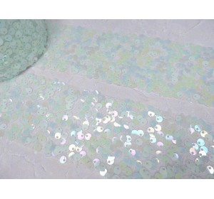 Лента с пайетками 6 см, цв. - аквамариновый - 1 м.