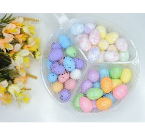 Яйца декоративные 1,5*2,5 см (пенопласт), цв. микс - 45 шт.
