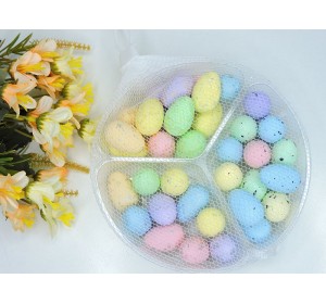 Яйца декоративные 2*3 см (пенопласт), цв. микс - 36 шт.