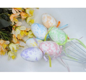 Яйцо пасхальные на палке 3*5 см (пенопластовые), цв. без выбора цвета - 1 шт.