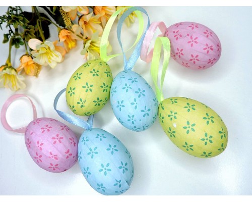 Яйца пасхальные (пенопластовые) 4*6 см, цв. без выбора цвета - 1 шт.