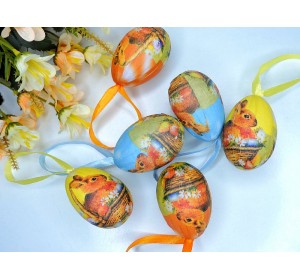 Яйца пасхальные (пенопластовые) 4*6 см, цв. без выбора цвета - 1 шт.