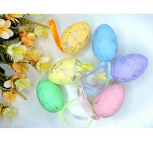 Яйца пасхальные (пенопластовые) 4*6 см, цв. без выбора цвета - 1 шт.