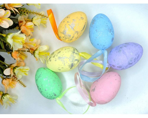 Яйца пасхальные (пенопластовые) 4*6 см, цв. без выбора цвета - 1 шт.