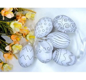 Яйца пасхальные (пенопластовые) 4*6 см, цв. без выбора цвета - 1 шт.