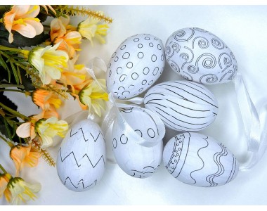Яйца пасхальные (пенопластовые) 4*6 см, цв. без выбора цвета - 1 шт.