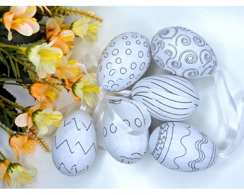 Яйца пасхальные (пенопластовые) 4*6 см, цв. без выбора цвета - 1 шт.