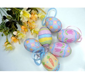 Яйца пасхальные (пенопластовые) 4*6 см, цв. без выбора цвета - 1 шт.