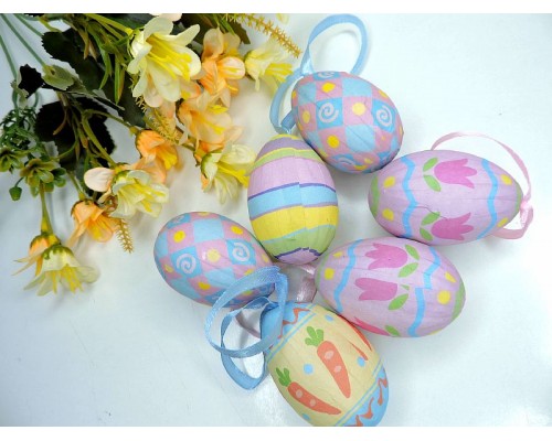 Яйца пасхальные (пенопластовые) 4*6 см, цв. без выбора цвета - 1 шт.