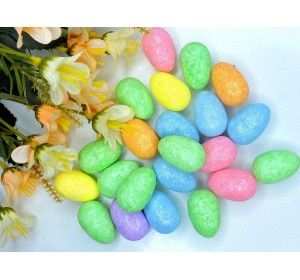 Яйца декоративные (пенопластовые) 2*3 см, цв. без выбора цвета - 1 шт.