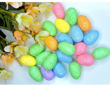 Яйца декоративные (пенопластовые) 2*3 см, цв. без выбора цвета - 1 шт.