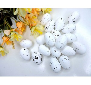 Яйца декоративные (пенопластовые) 2*3 см, цв. белые - 1 шт.