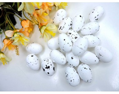 Яйца декоративные (пенопластовые) 2*3 см, цв. белые - 1 шт.